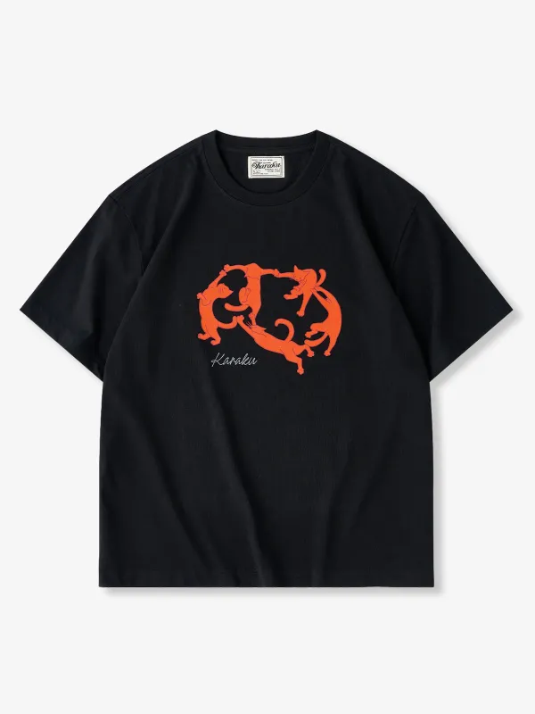 "KaraKu Art・Cat Dance" Parody Print T-Shirt sold by Karaku