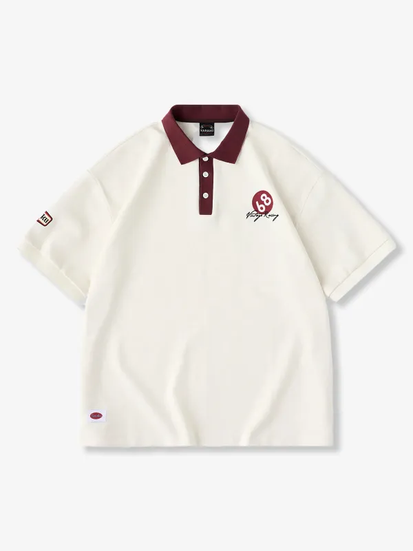 KaraKu Logo & Racing Embroidery Colorblock Polo Shirt made by Karaku