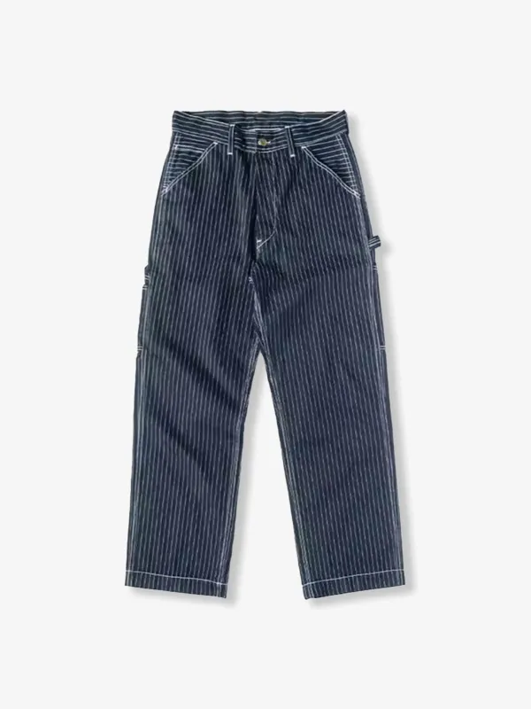 12oz Heavyweight Railroad Stripe Amekaji Men's Work Denim Pants sold by Karaku