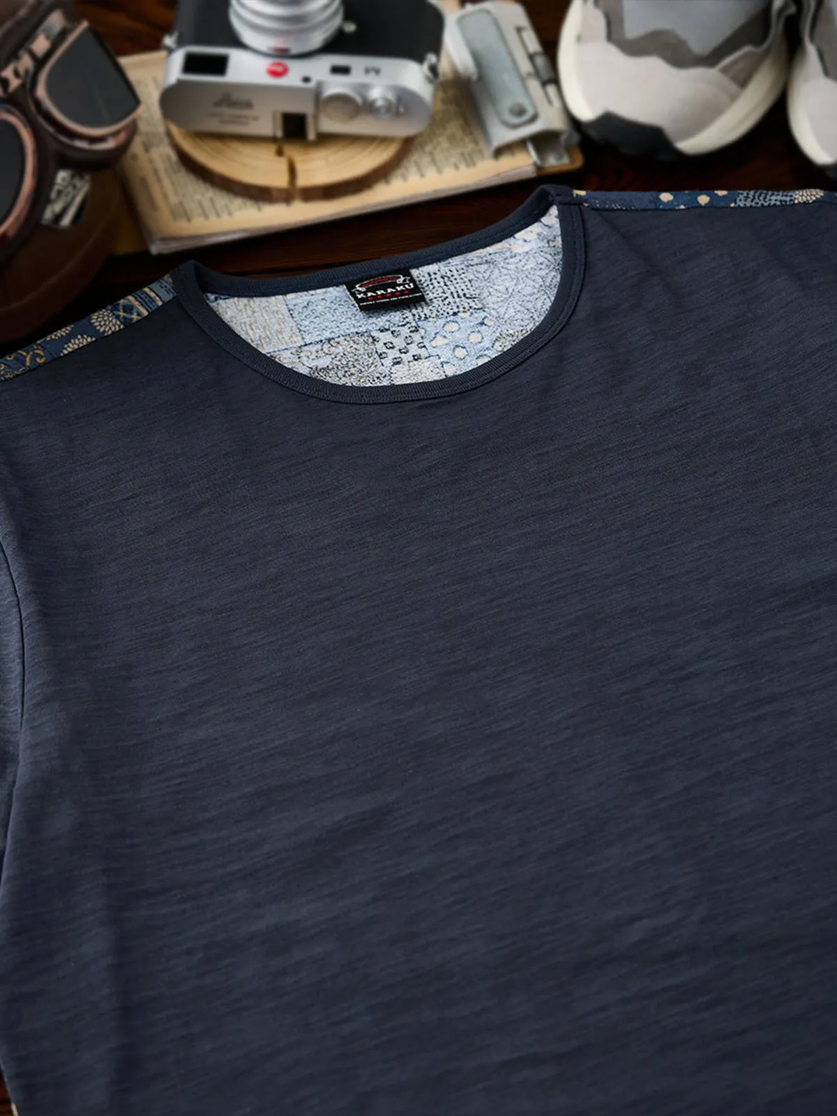 Japanese Pattern Vintage Fabric Patchwork Cotto Tee sold by Karaku product image thumbnail 5