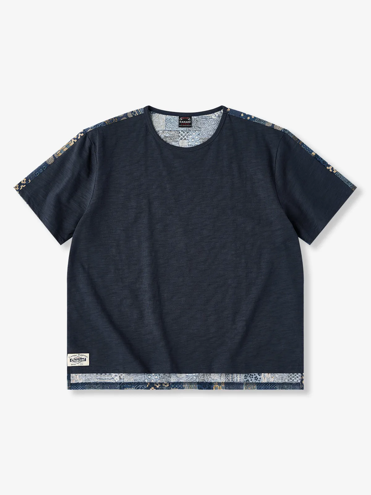 Japanese Pattern Vintage Fabric Patchwork Cotto Tee sold by Karaku