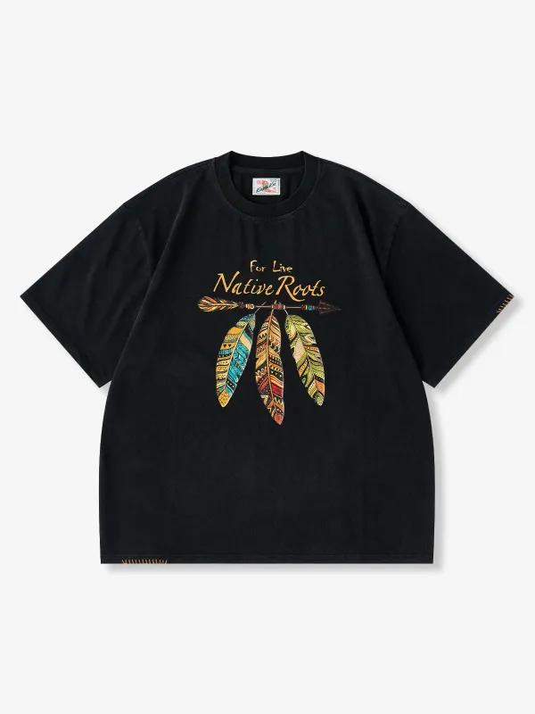 Decorative Stitch Navajo-Style Feather T-Shirt sold by Karaku