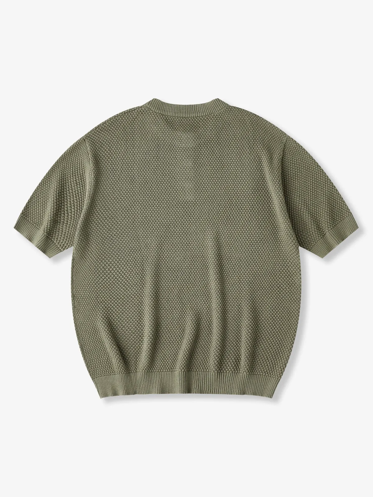 Henley Neck Pineapple Pile Knit Tee sold by Karaku product image thumbnail 2