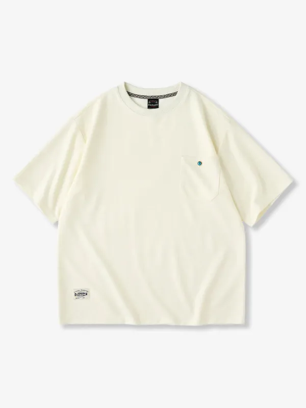 Turquoise Button Pocket T-Shirt sold by Karaku