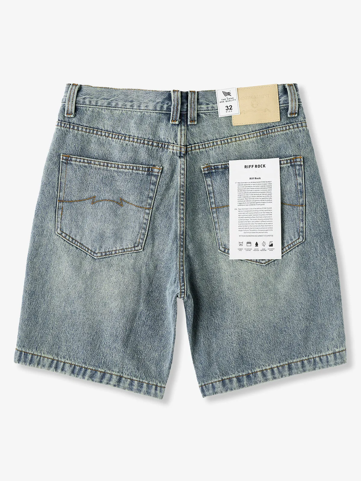 Whiskered Pocket-Stitch Denim Shorts sold by Karaku product image thumbnail 2