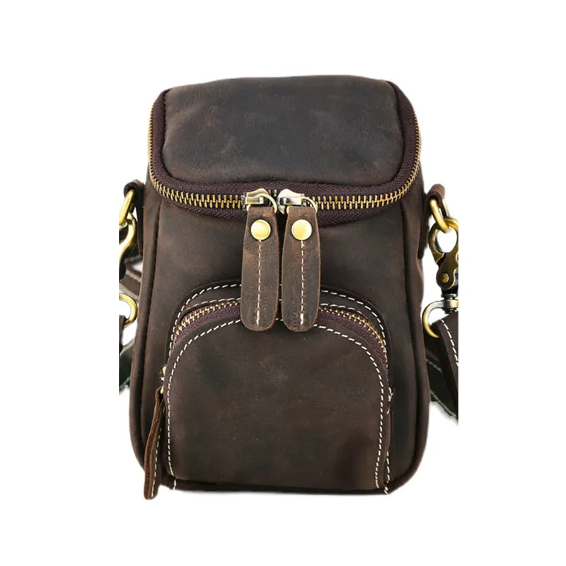 Vintage Small Leather Shoulder Bag sold by Karaku