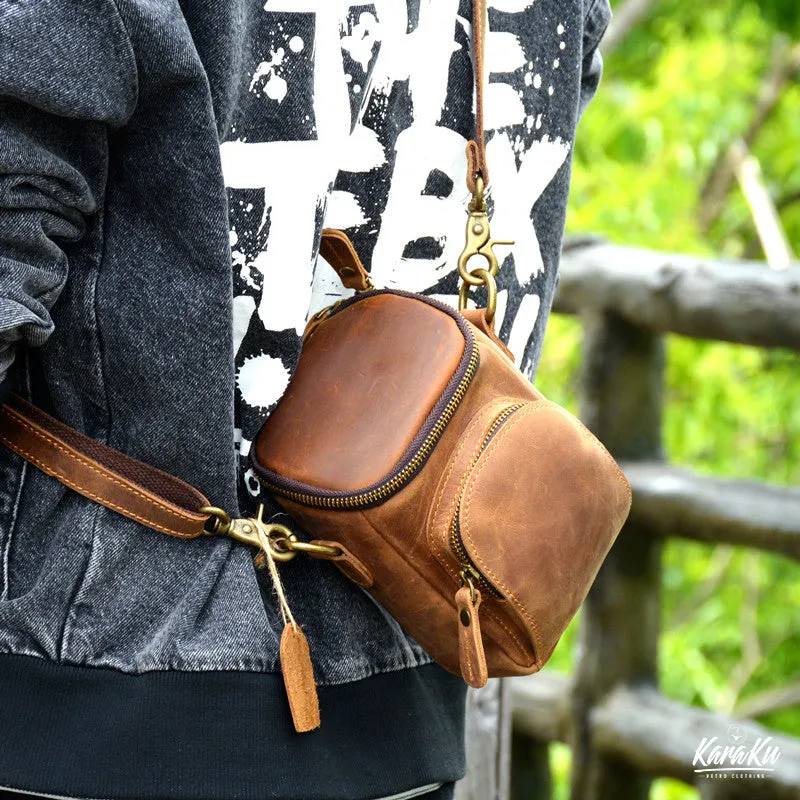 Vintage Small Leather Shoulder Bag sold by Karaku product image thumbnail 5