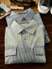 Striped & Solid Washed Short Sleeve Denim Work Shirt sold by Karaku