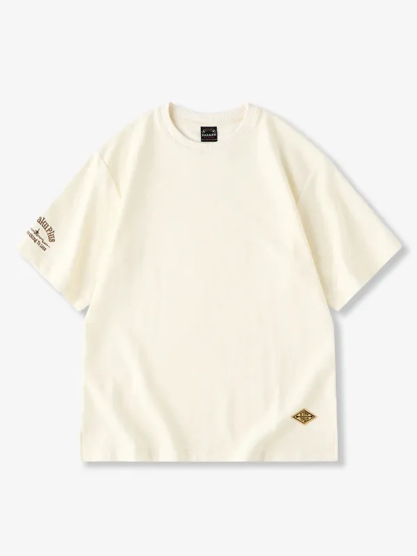 KaraKu Logo Embroidery x Diamond Patch Waffle Tee T-shirt sold by Karaku