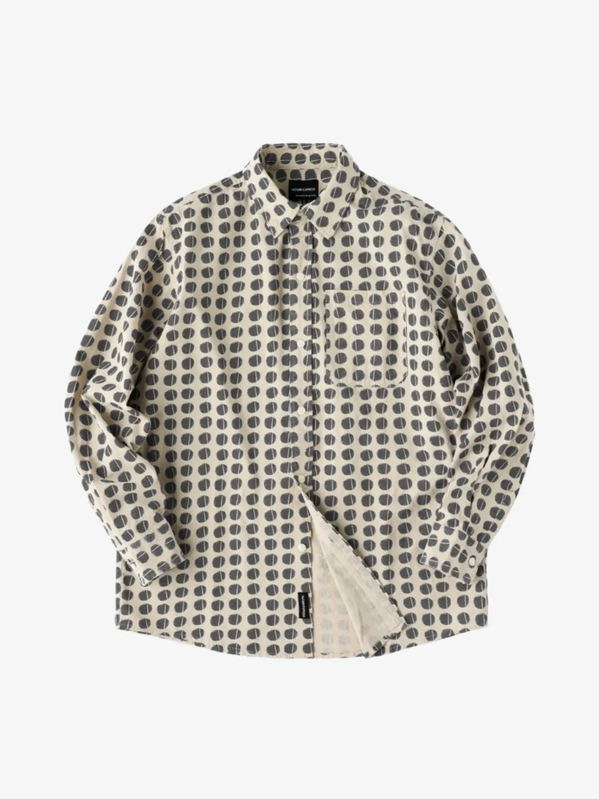Circle Pattern Cotton Long Sleeve Shirt sold by Karaku product image thumbnail 3