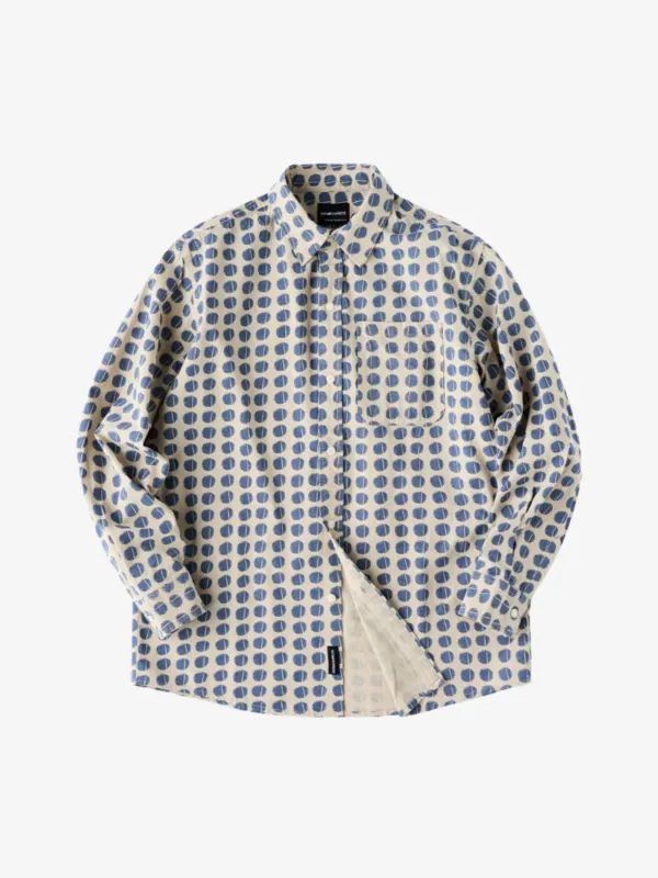 Circle Pattern Cotton Long Sleeve Shirt sold by Karaku