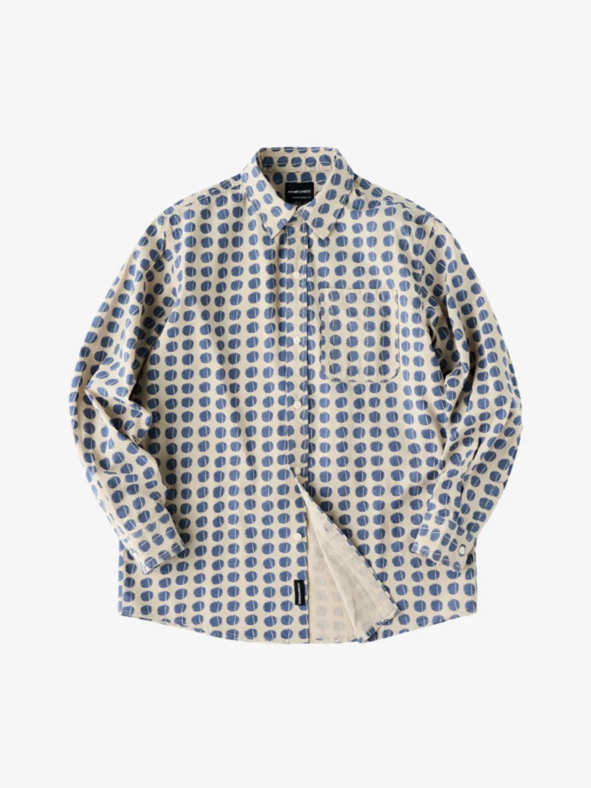 Circle Pattern Cotton Long Sleeve Shirt sold by Karaku