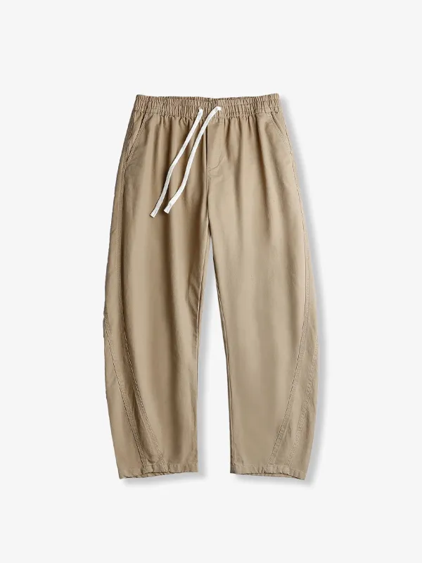 Solid 4 colors Side bend stitching Cotton pants sold by Karaku