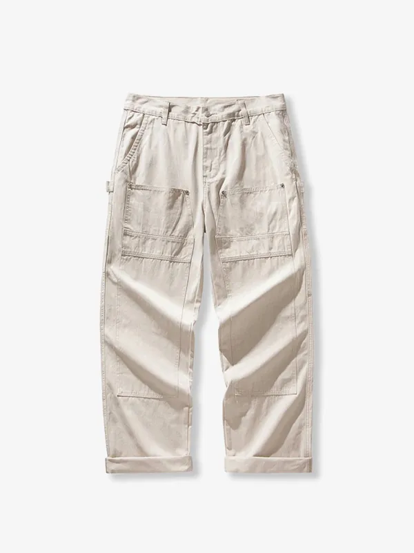 Pique Canvas Multi-pocket Work Pants sold by Karaku