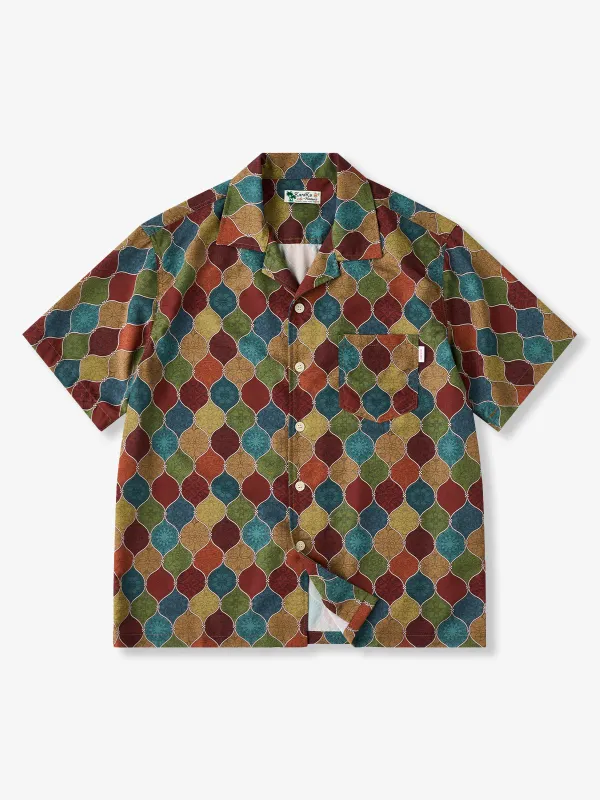Bohemian Ethnic Allover Graphic Aloha Shirt sold by Karaku