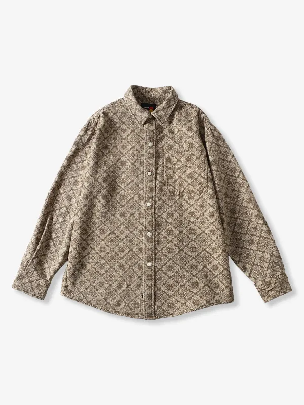 Paisley & Geometric Allover Bandana Cotton Long Sleeve Shirt sold by Karaku