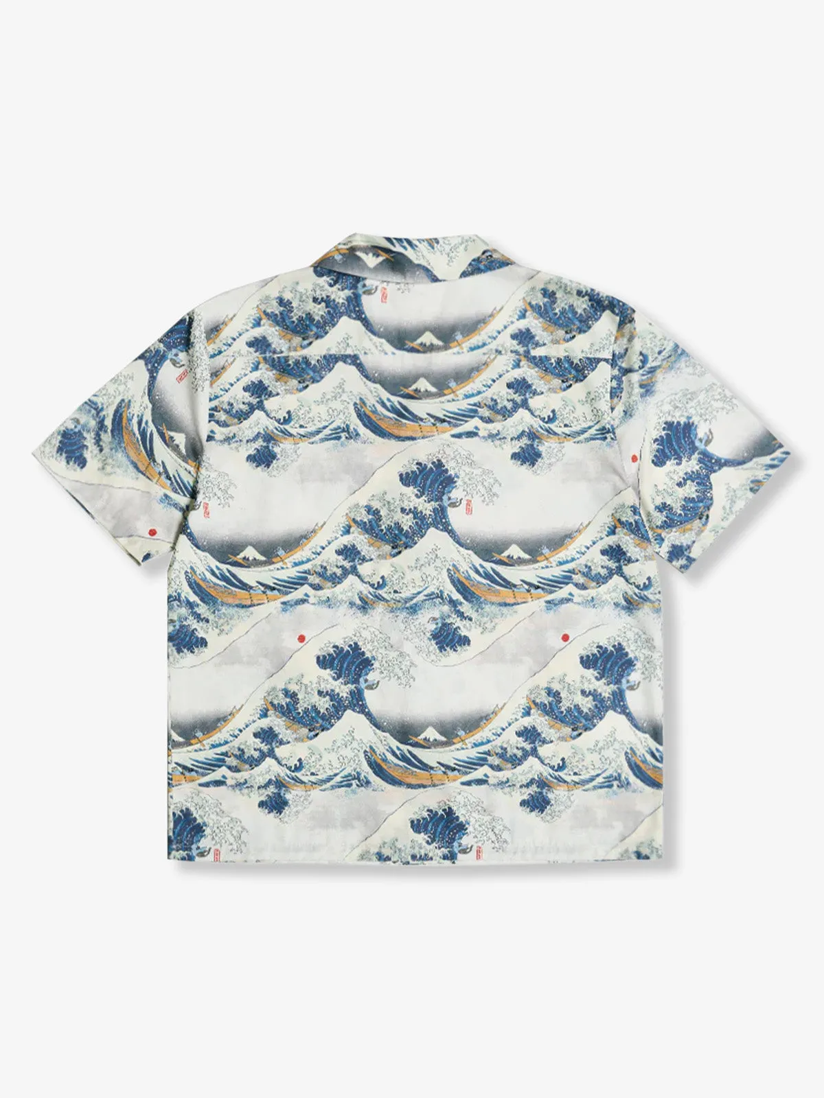 "Oki Namura Wave Riding Cat and Dog" Ukiyo-e Style Aloha Shirt sold by Karaku product image thumbnail 2