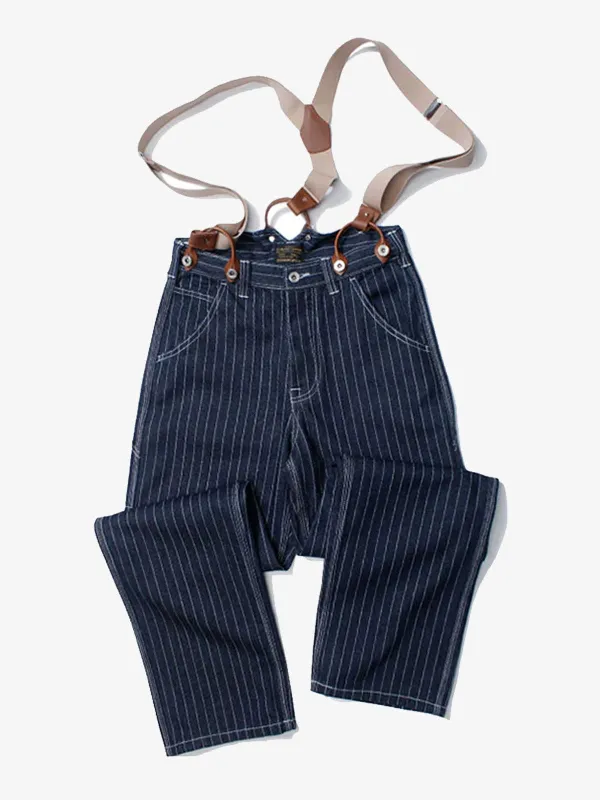 Classic Striped Wabash Suspenders Work Pants sold by Karaku