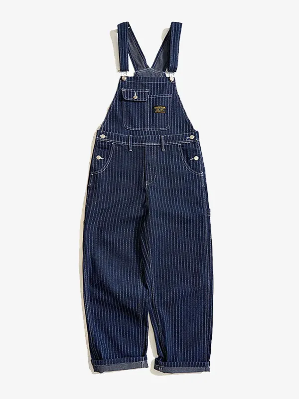 Wabash Stripe Denim Overalls sold by Karaku