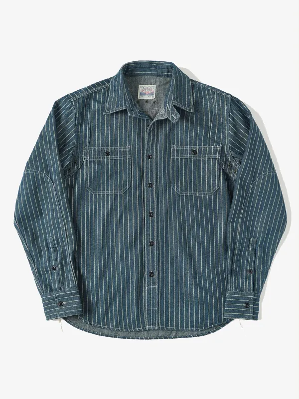 Wabash American Style Washed Stripe Work Shirt sold by Karaku