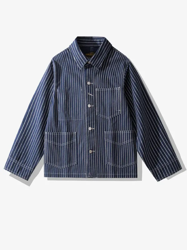 Wabash Stripe Denim Work Jacket sold by Karaku