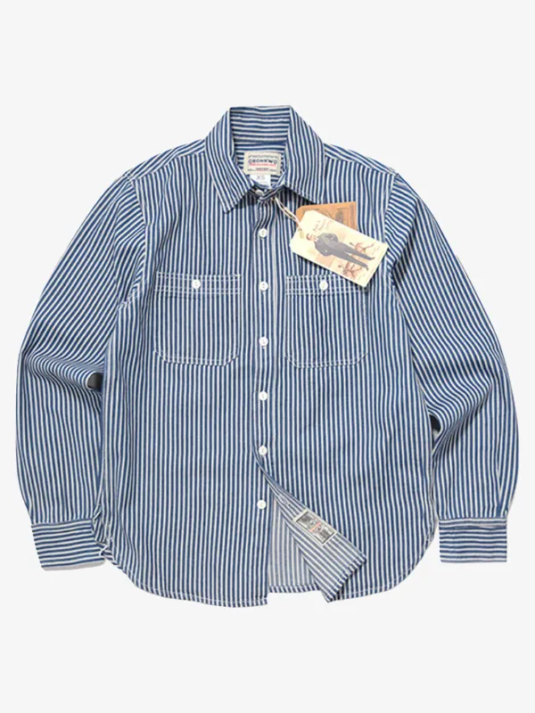 American Style Wabash Striped Long Sleeve Shirt sold by Karaku