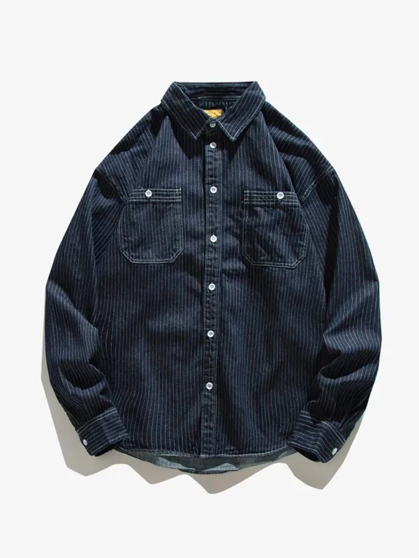 Wabash Stripe Denim Shirt sold by Karaku