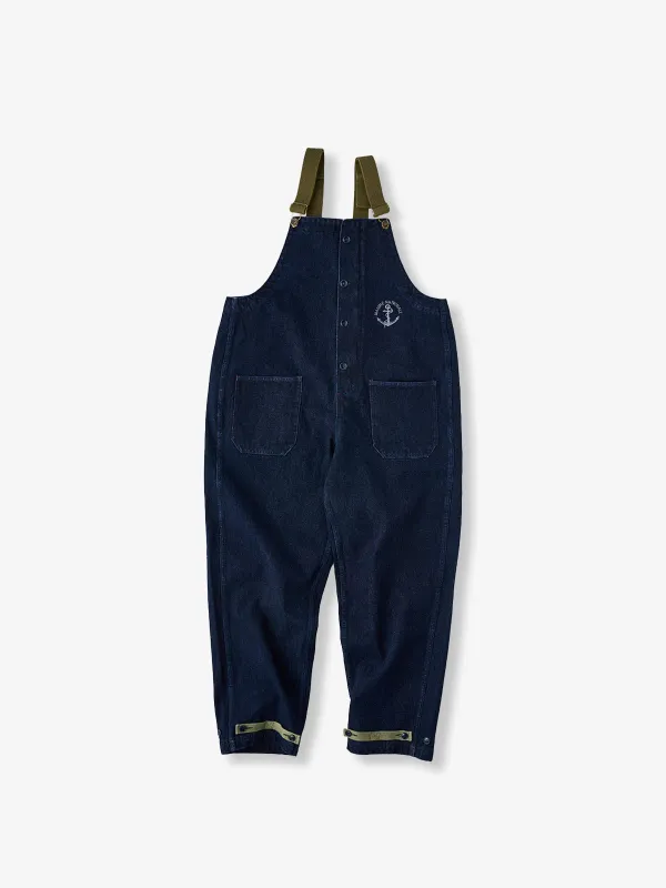 Retro Navy Deck Overalls sold by Karaku