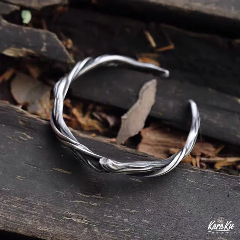 Dead Branches Shape Tibetan Silver Bracelet sold by Karaku product image thumbnail 4