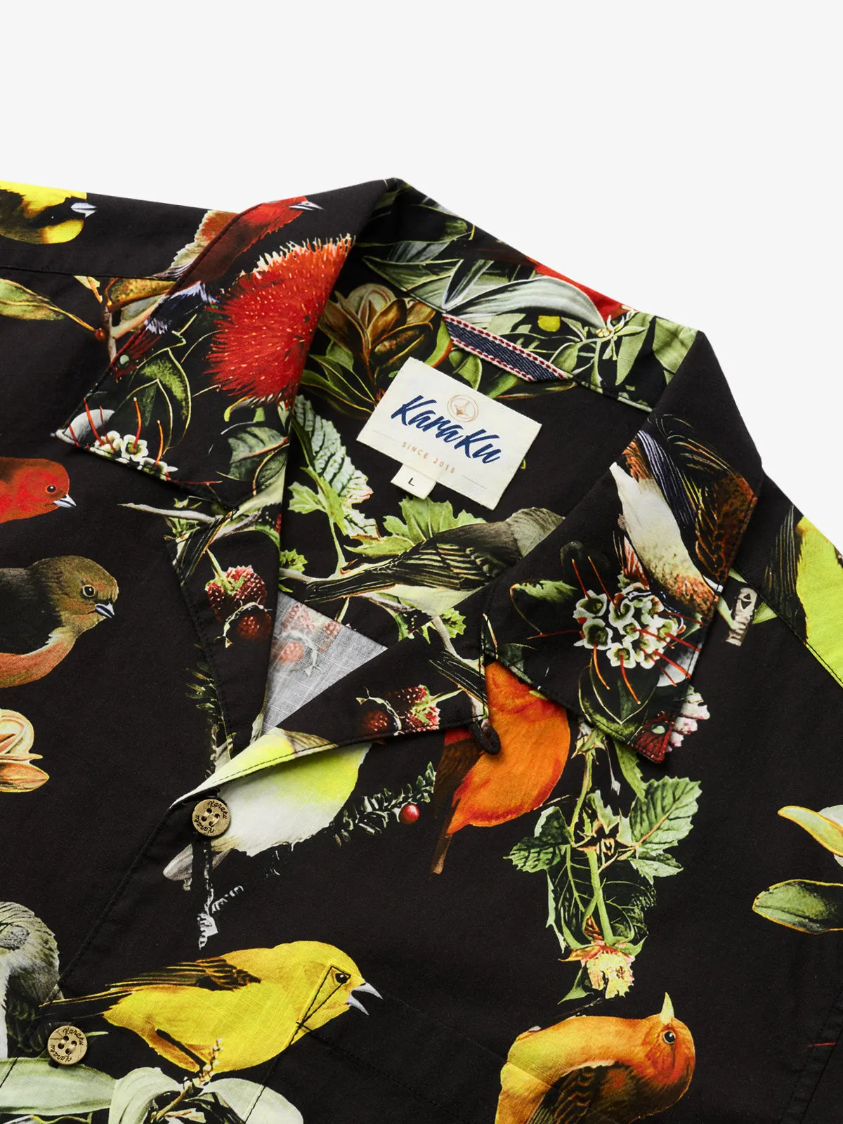 Hawaiian 'Ōhi'a Lehua & I'iwi Bird Cotton Shirt sold by Karaku product image thumbnail 2