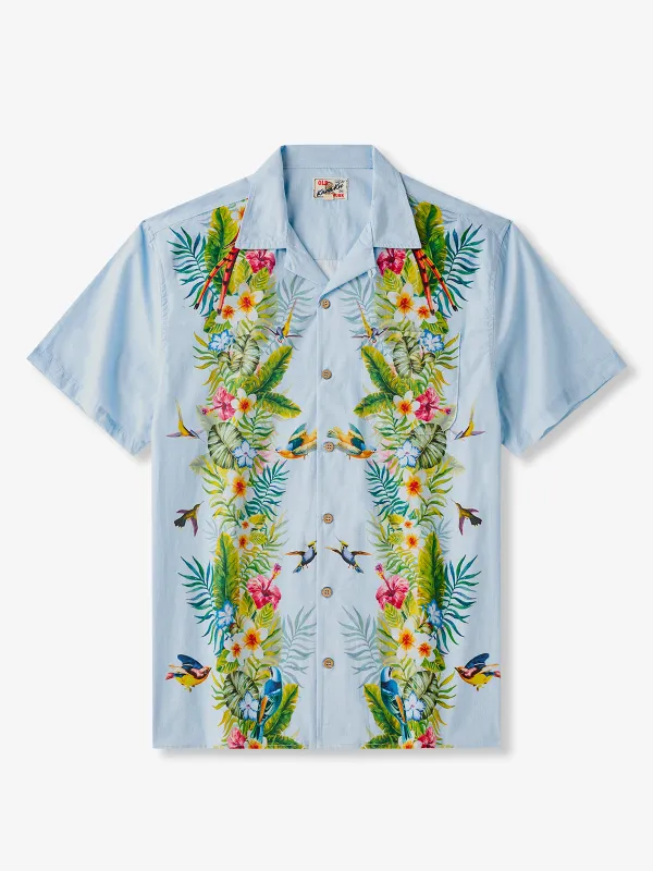 Retro Tropical Cotton Bowling Shirt sold by Karaku