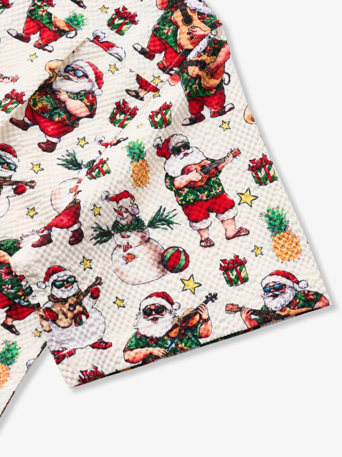Tropical Tunes Hawaiian Christmas Seersucker Shirt sold by Karaku product image thumbnail 5