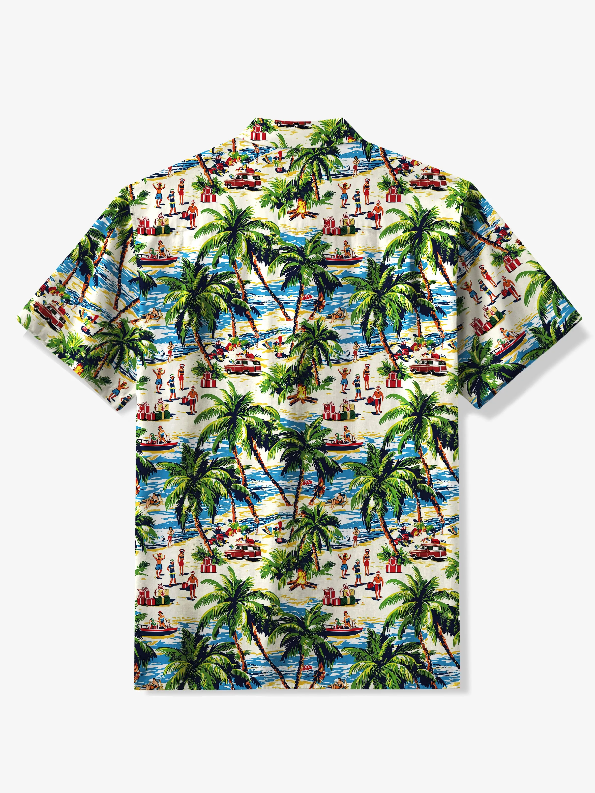 Hawaiian Beach Vibes Christmas Cotton Shirt sold by Karaku product image thumbnail 3