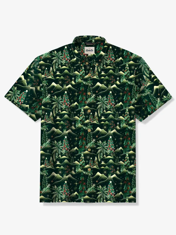 Christmas in the Mountains Cotton Shirt sold by Karaku