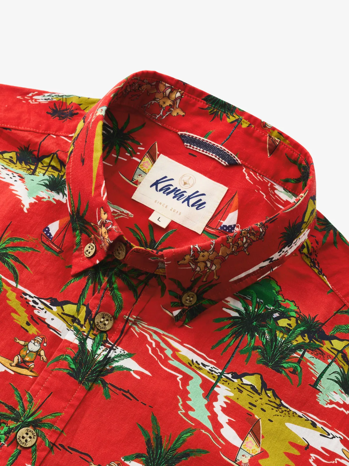 Tropical Christmas Cheer Cotton Shirt sold by Karaku product image thumbnail 2