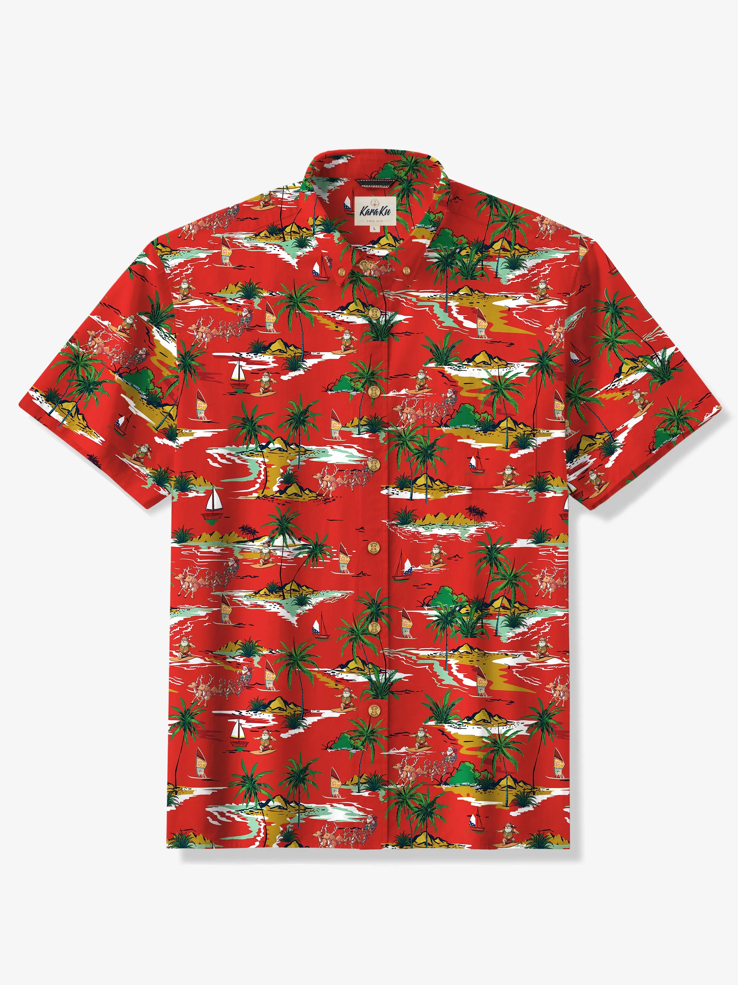 Tropical Christmas Cheer Cotton Shirt sold by Karaku
