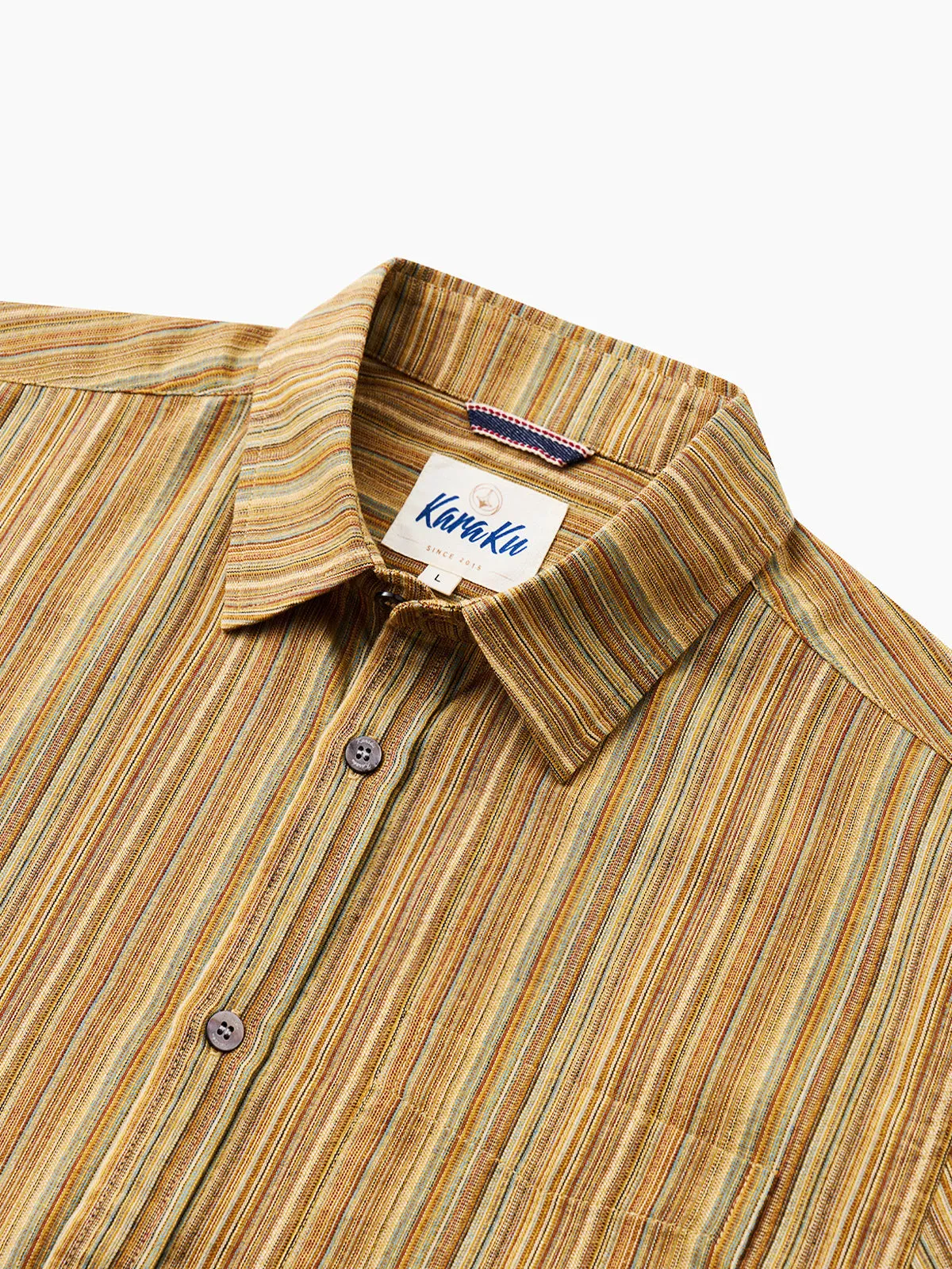 Autumn Earth Tones Cotton Stripe Shirt sold by Karaku product image thumbnail 2