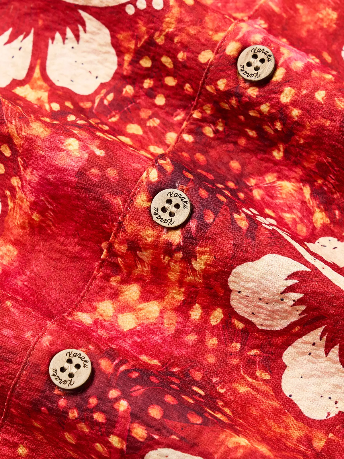 Passionate Red & Floral Charm Camp Shirt sold by Karaku product image thumbnail 4