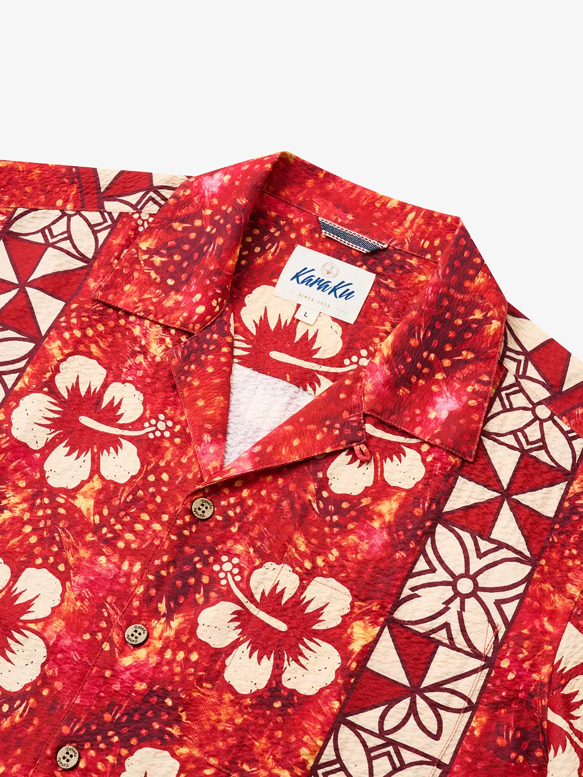 Passionate Red & Floral Charm Camp Shirt sold by Karaku product image thumbnail 2