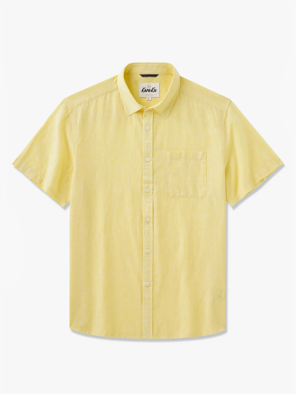 Sunny Light Yellow Cotton Linen Shirt sold by Karaku