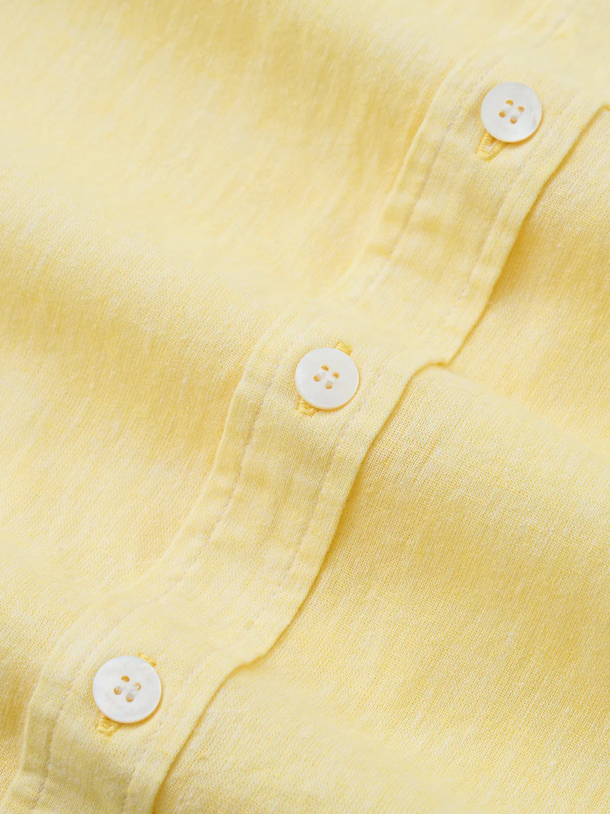 Sunny Light Yellow Cotton Linen Shirt sold by Karaku product image thumbnail 4
