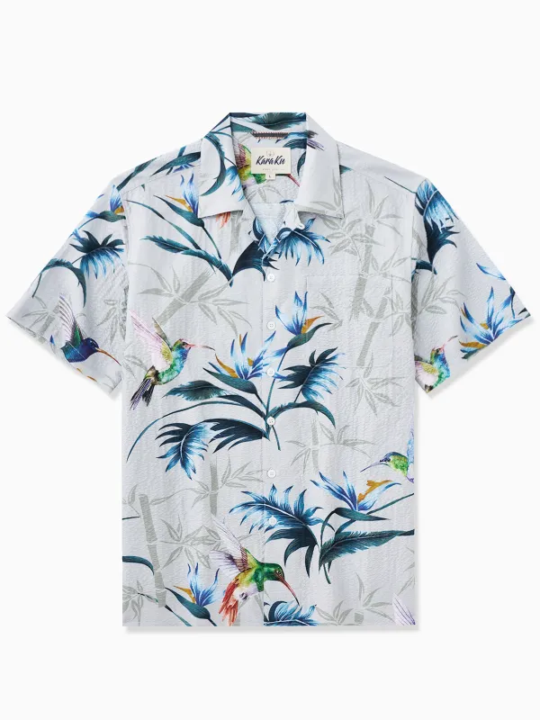 Eastern Elegance Meets Tropical Beauty Camp Shirt sold by Karaku