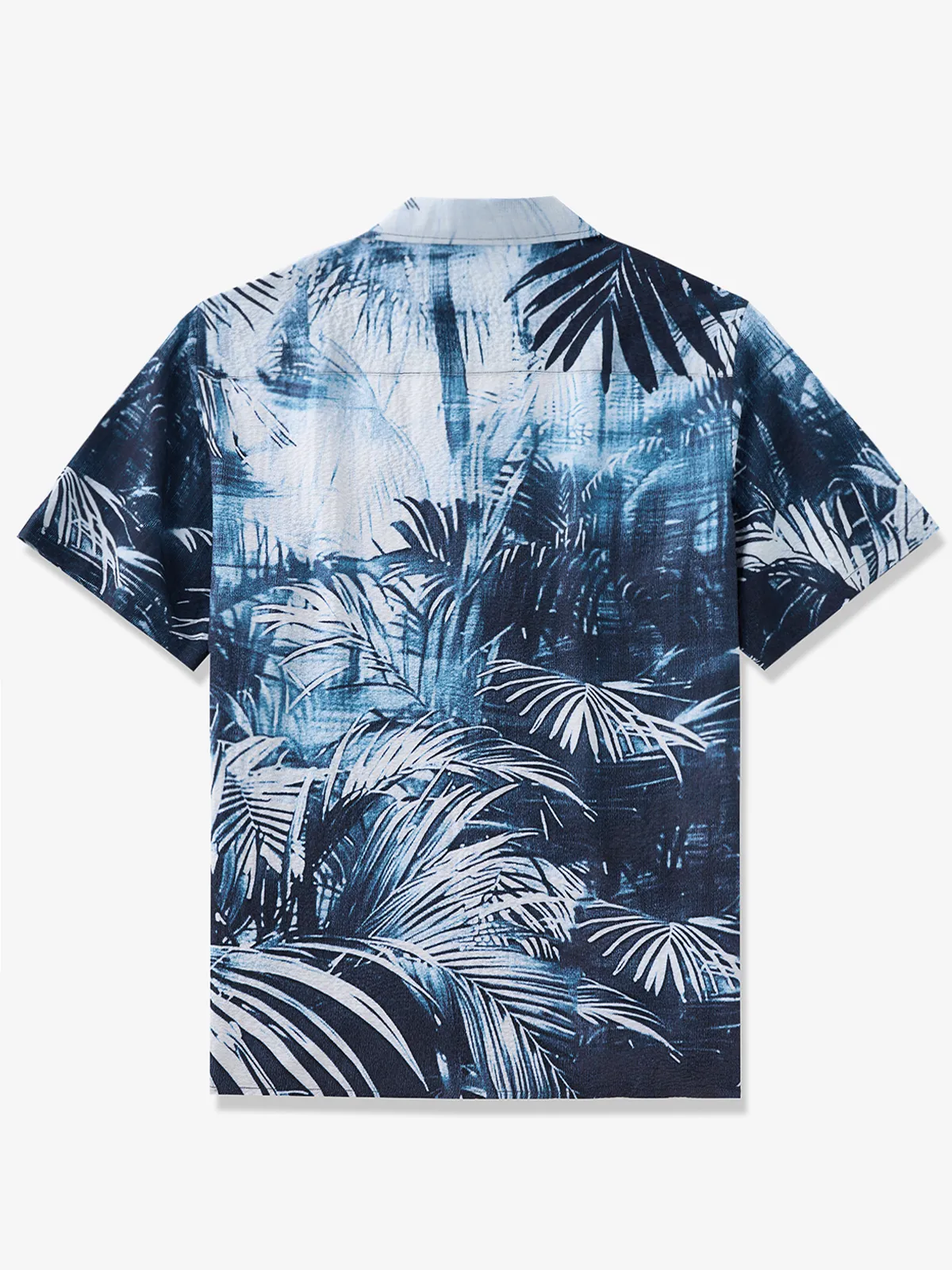 Blue Rainforest Elegance Seersucker Camp Shirt sold by Karaku product image thumbnail 3