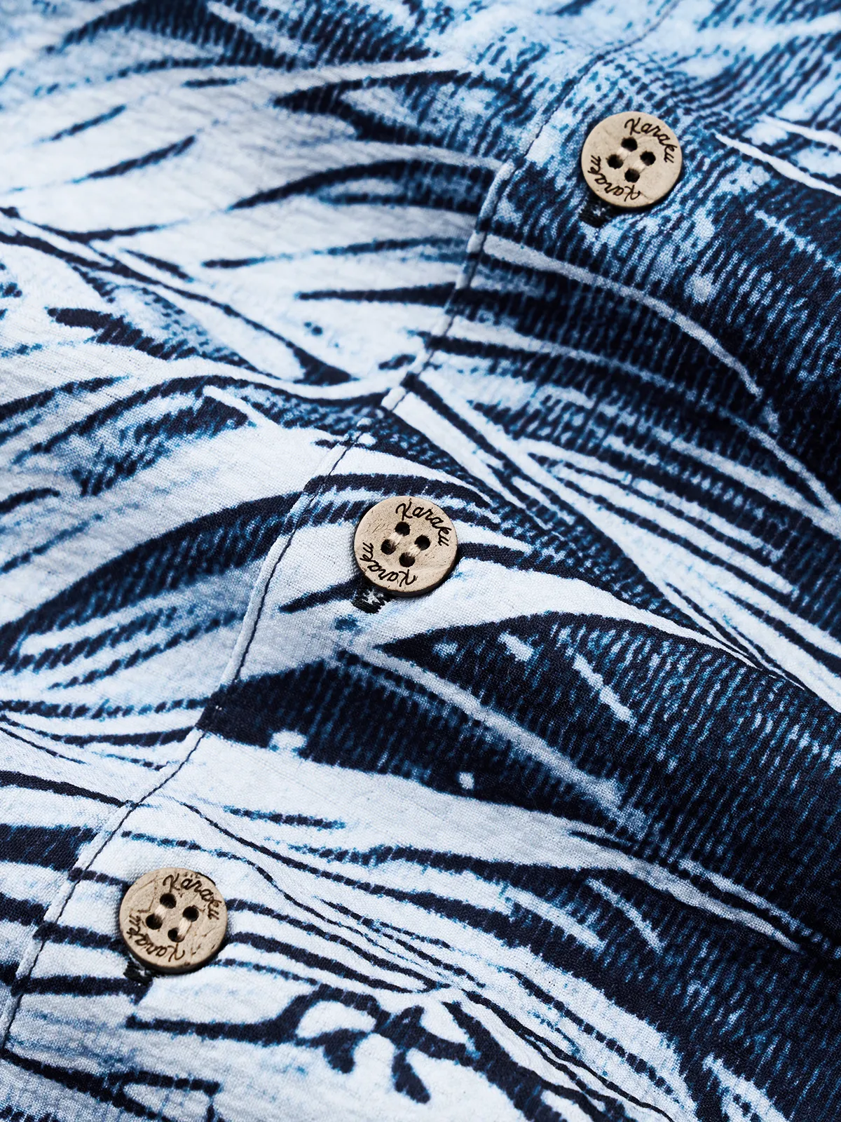 Blue Rainforest Elegance Seersucker Camp Shirt sold by Karaku product image thumbnail 4