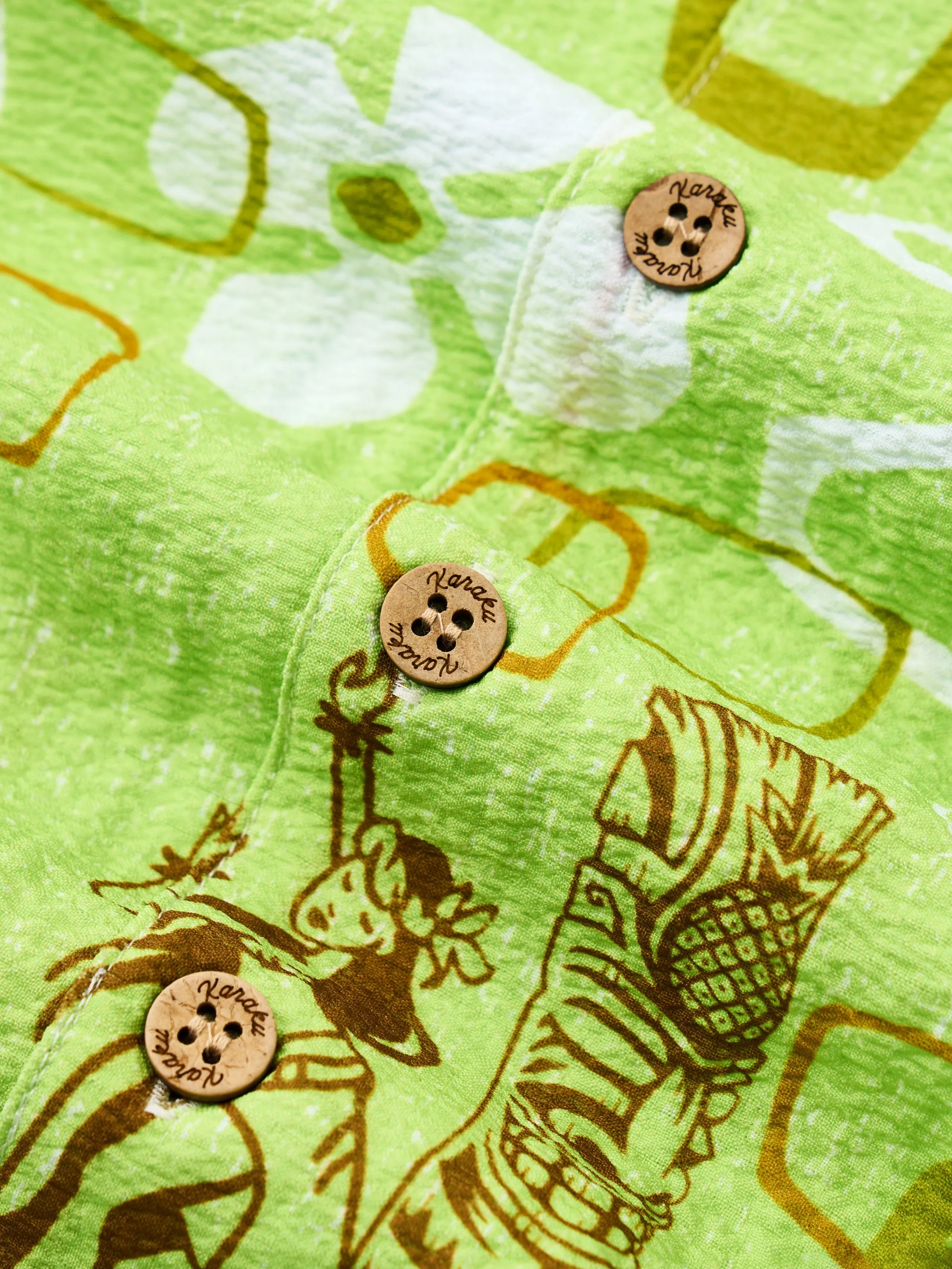 Hula Girl & Tiki Seersucker Camp Shirt sold by Karaku product image thumbnail 4