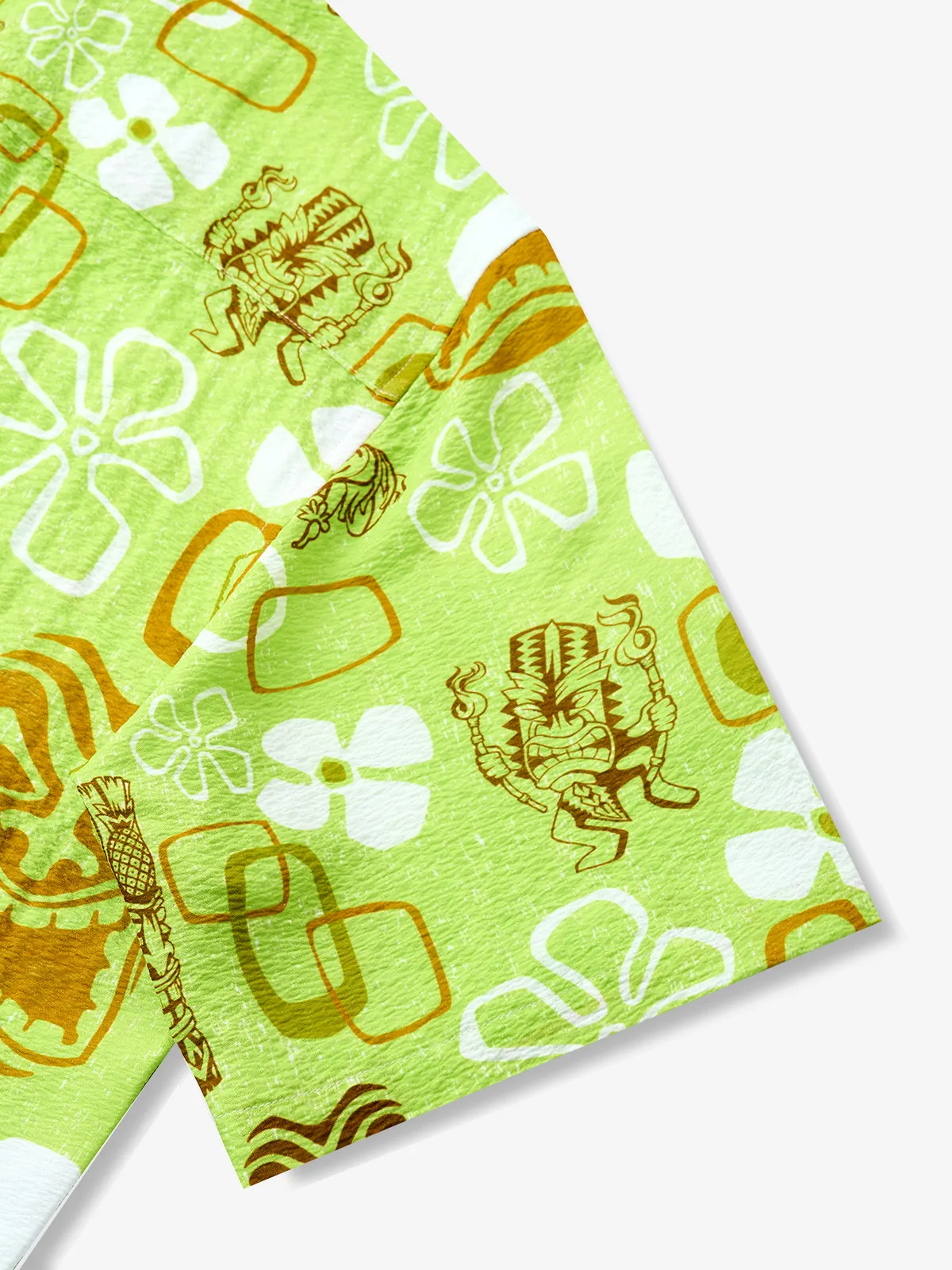 Hula Girl & Tiki Seersucker Camp Shirt sold by Karaku product image thumbnail 5