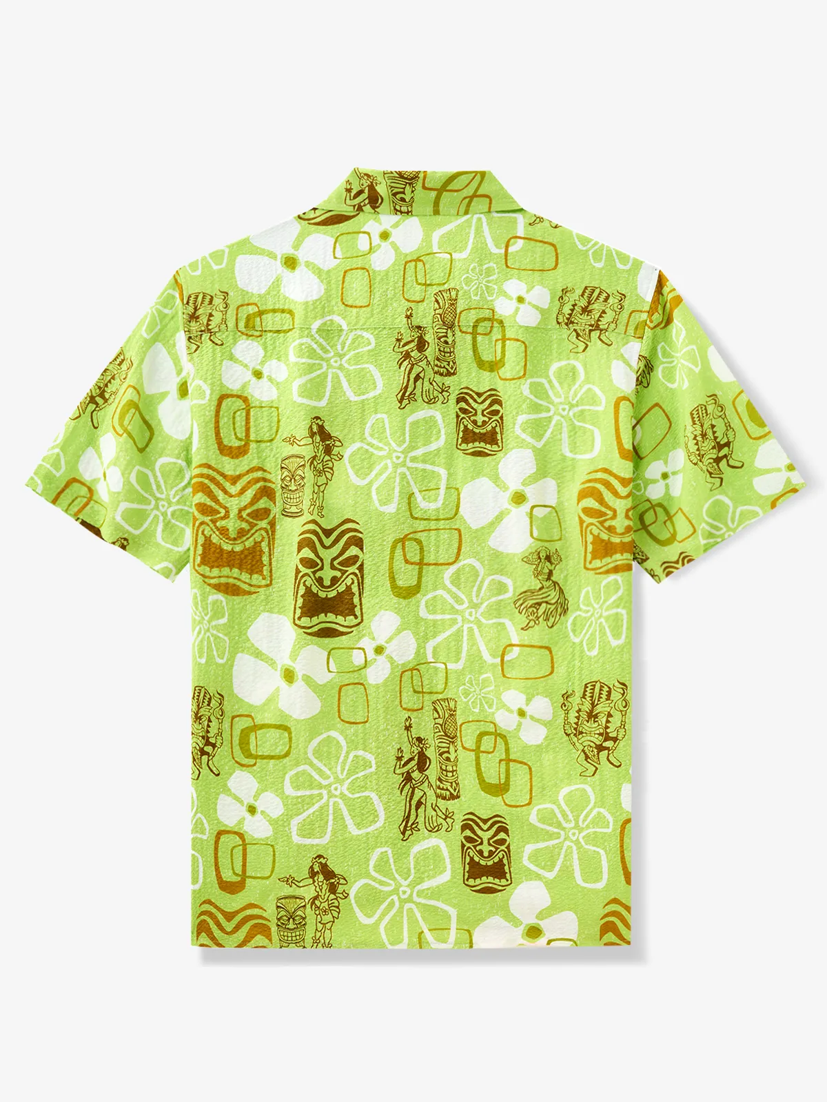 Hula Girl & Tiki Seersucker Camp Shirt sold by Karaku product image thumbnail 3