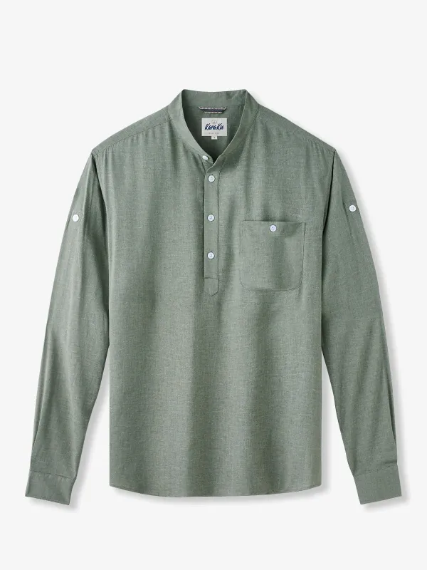 Urban Minimalist Long-Sleeve Linen Shirt sold by Karaku