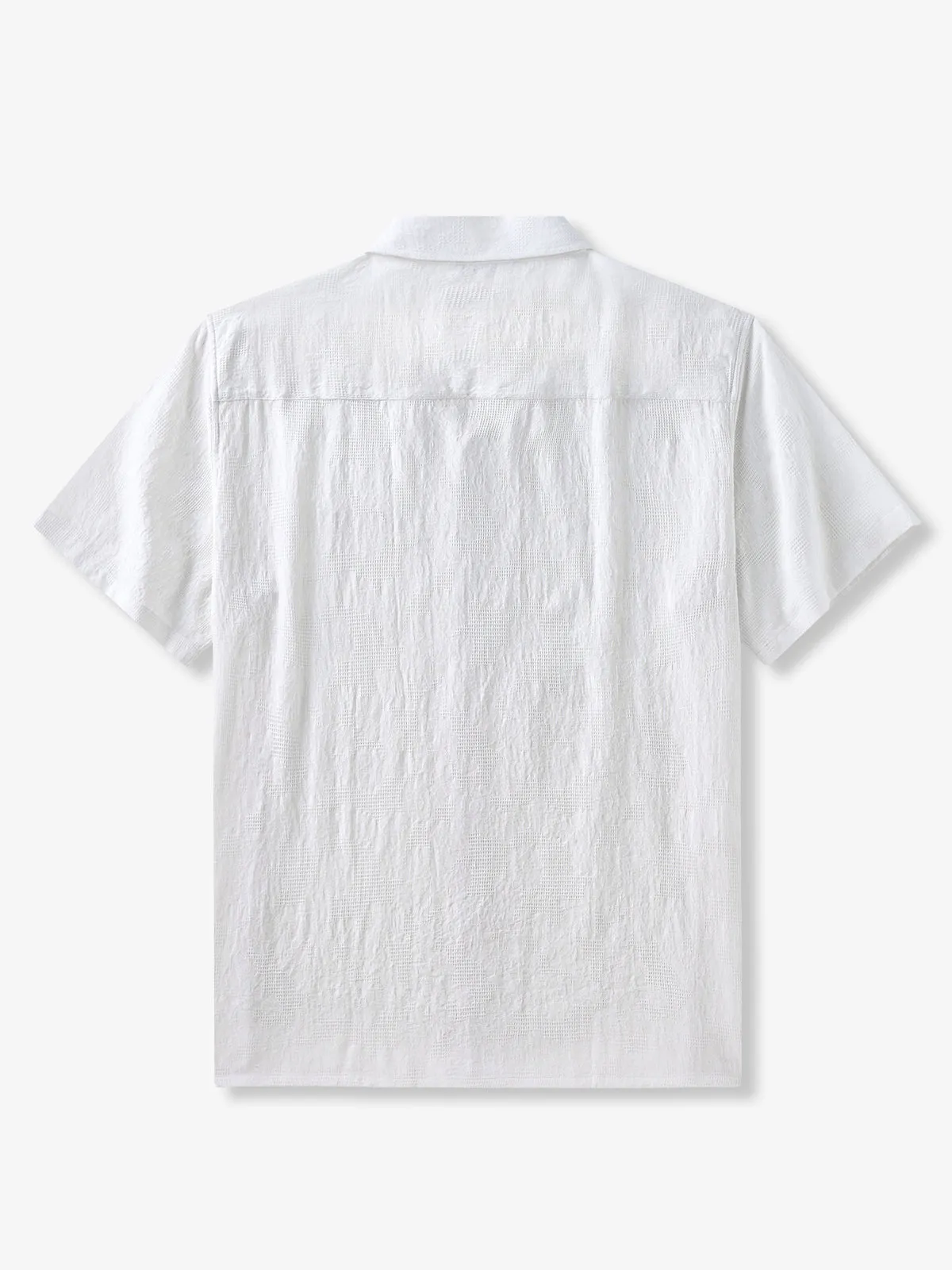 Pure White Tropical Flowers Knit Shirt sold by Karaku product image thumbnail 3