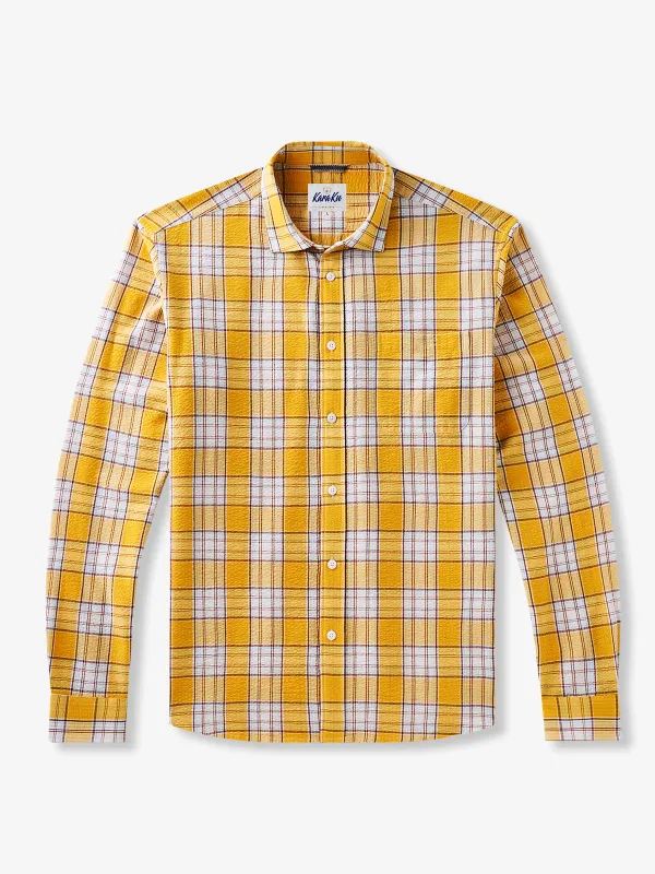 Sunny Check Long-Sleeve Seersucker Shirt sold by Karaku